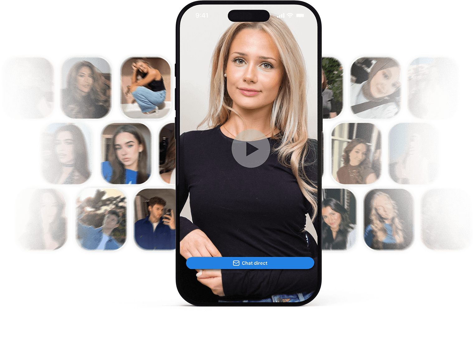Ugc creator profiel in mobiele app met video content en overzicht van meerdere creators Iets meer platform en matching focus